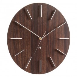 Designové nástěnné hodiny Future Time FT2010WE Round dark natural brown 40cm