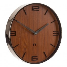 Designové nástěnné hodiny Future Time FT3010TT Flat walnut 30cm