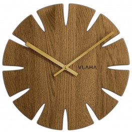 Dubové hodiny VLAHA VCT1013 vyrobené v Čechách se zlatými ručičkami