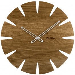 Dubové hodiny VLAHA VCT1031 vyrobené v Čechách se stříbrnými ručičkami