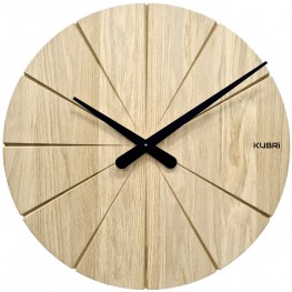 KUBRi 0092 - dubové hodiny české výroby o průměru 44 cm