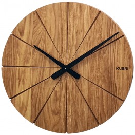 KUBRi 0093 - dubové hodiny české výroby o průměru 44 cm
