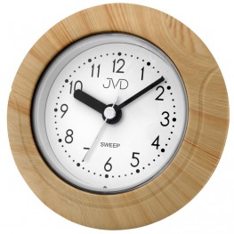 JVD SH33.5 - Malé vlhkotěsné hodiny s hezkou imitací dřeva