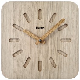 KUBRi 0150 - 20 cm hodiny z dubového masívu včetně dřevěných ručiček