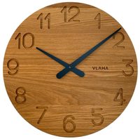 Dubové hodiny VLAHA VCT1132 vyrobené v Čechách s černými ručičkami