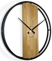Flexistyle z231 - extra velké 80 cm nástěnné hodiny s kovovým rámem a dřevem z přírodního dubu