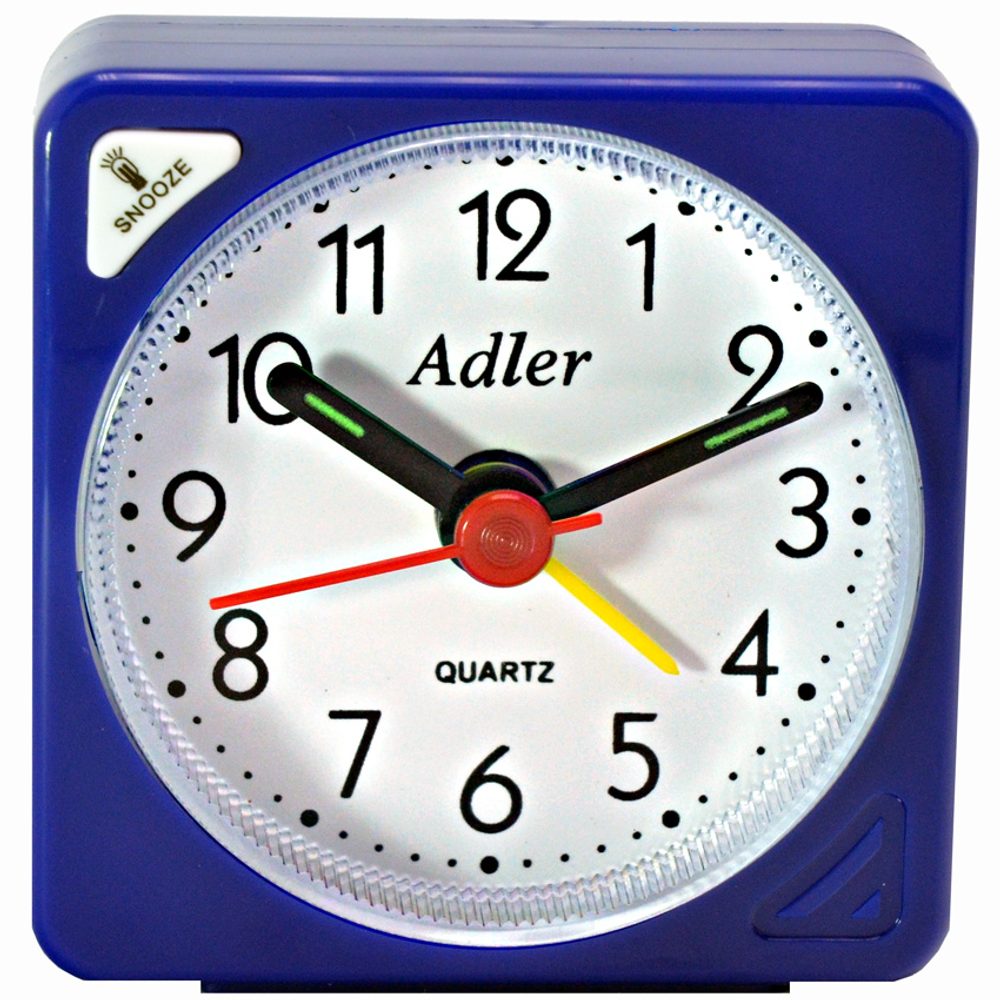 Adler RE03 modrý - malý budíček s osvětlením