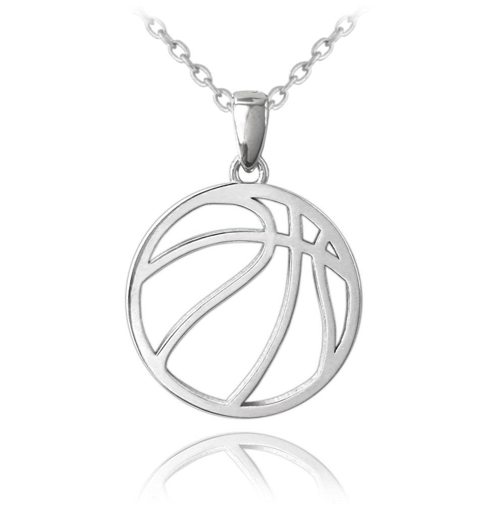 MINET Stříbrný náhrdelník BASKETBALOVÝ MÍČ