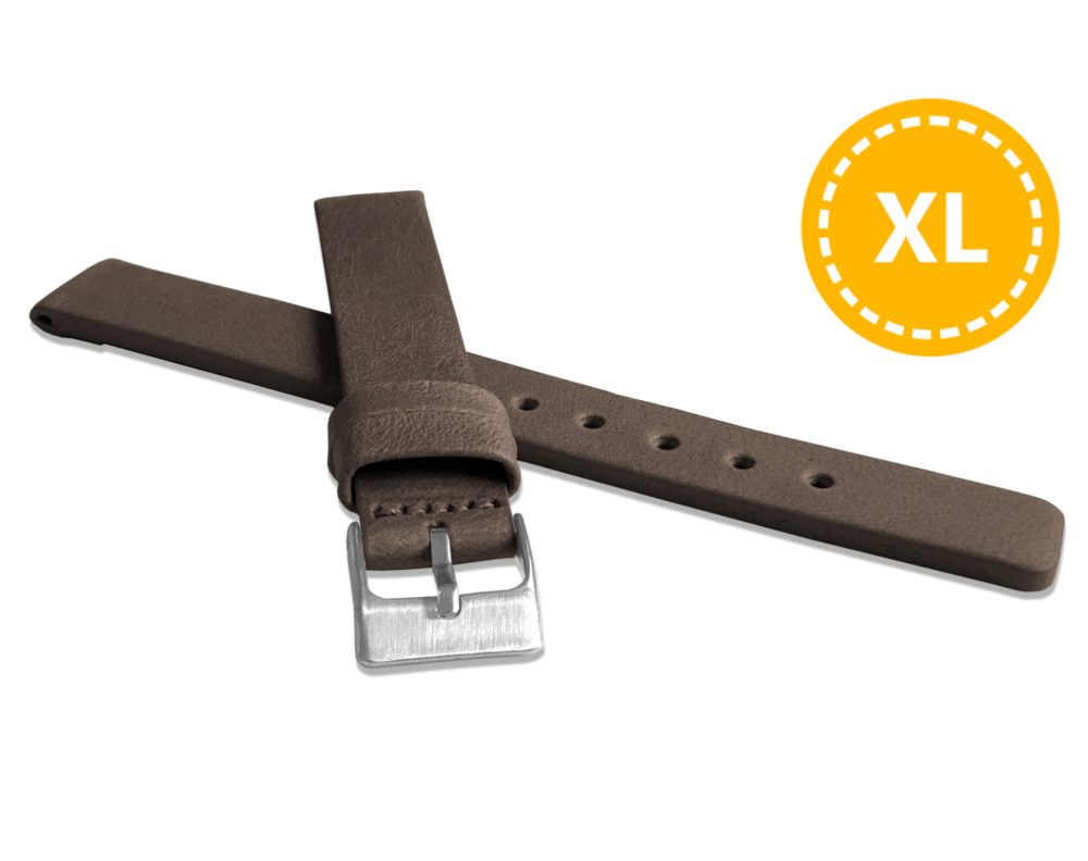 LAVVU LSCXC08 XL Prodloužený hnědý hladký řemínek Plain z luxusní kůže Top Grain - 8 XL