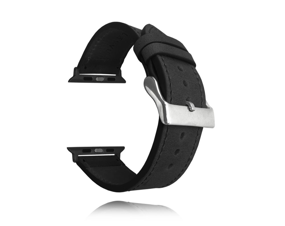 LAVVU LSXABX2 Černý kožený řemínek Top Grain pro APPLE WATCH 42-44 mm