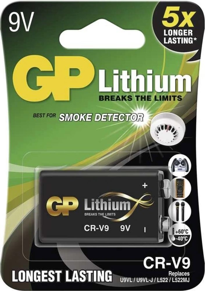 Baterie GP 9V lithiová 6F22